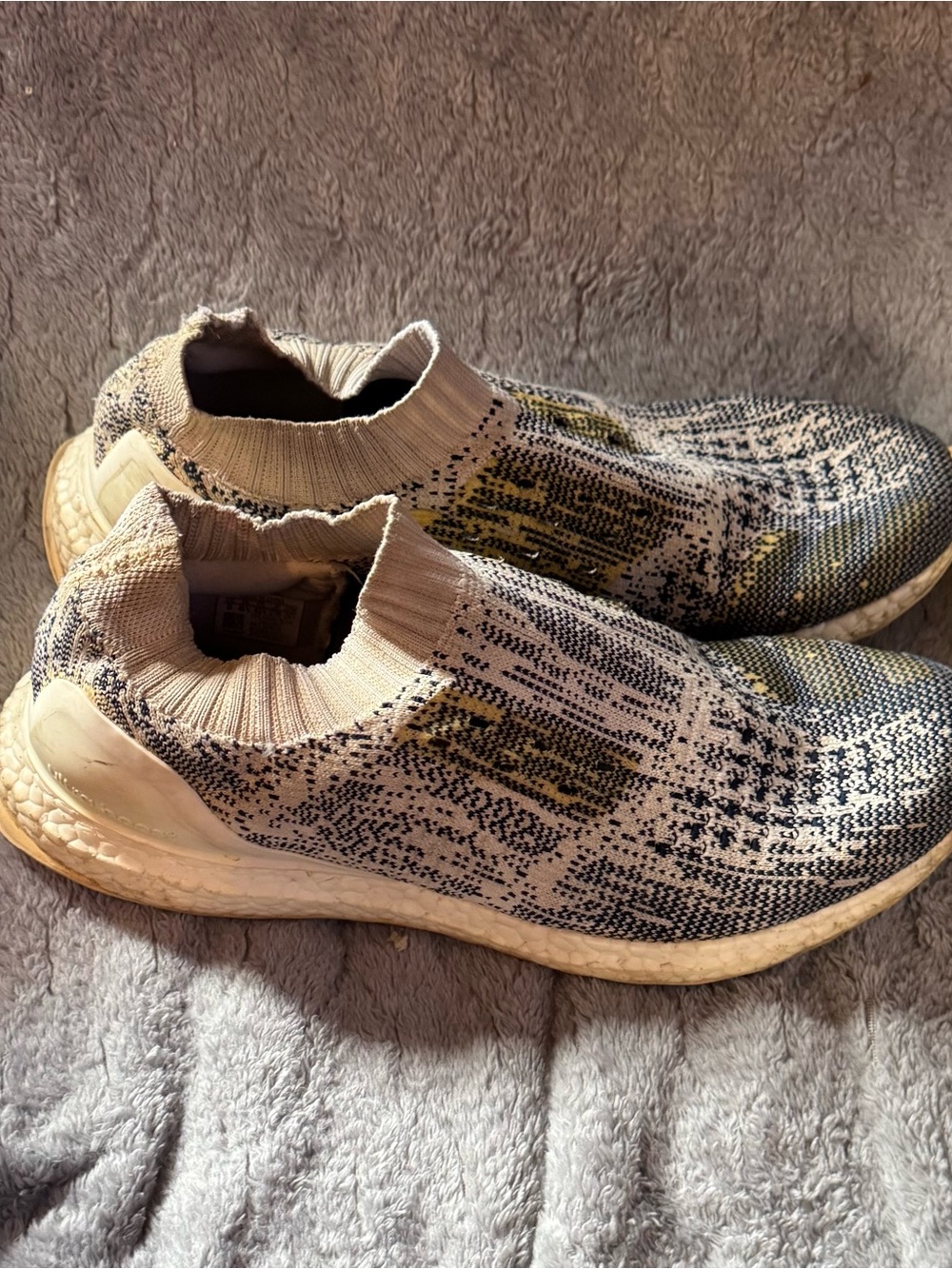Adidas UltraBOOST Laceless Primeknit Running Shoes Men’s Size 9 Gray Blue